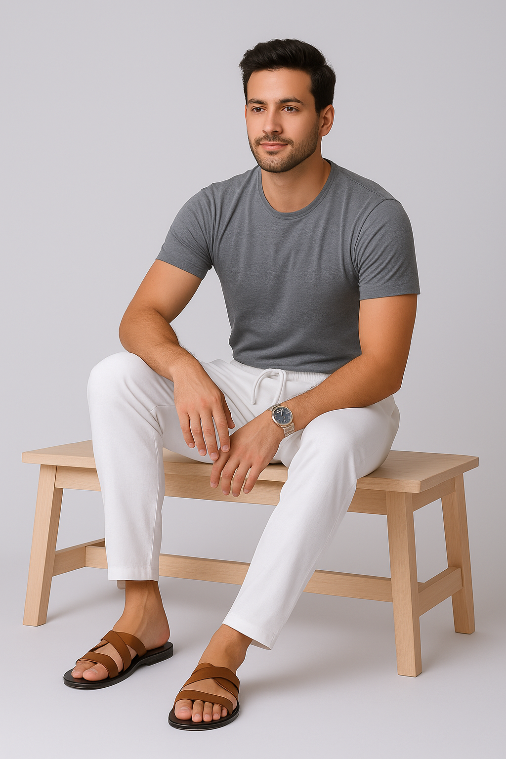 Men's White Khadi Pant