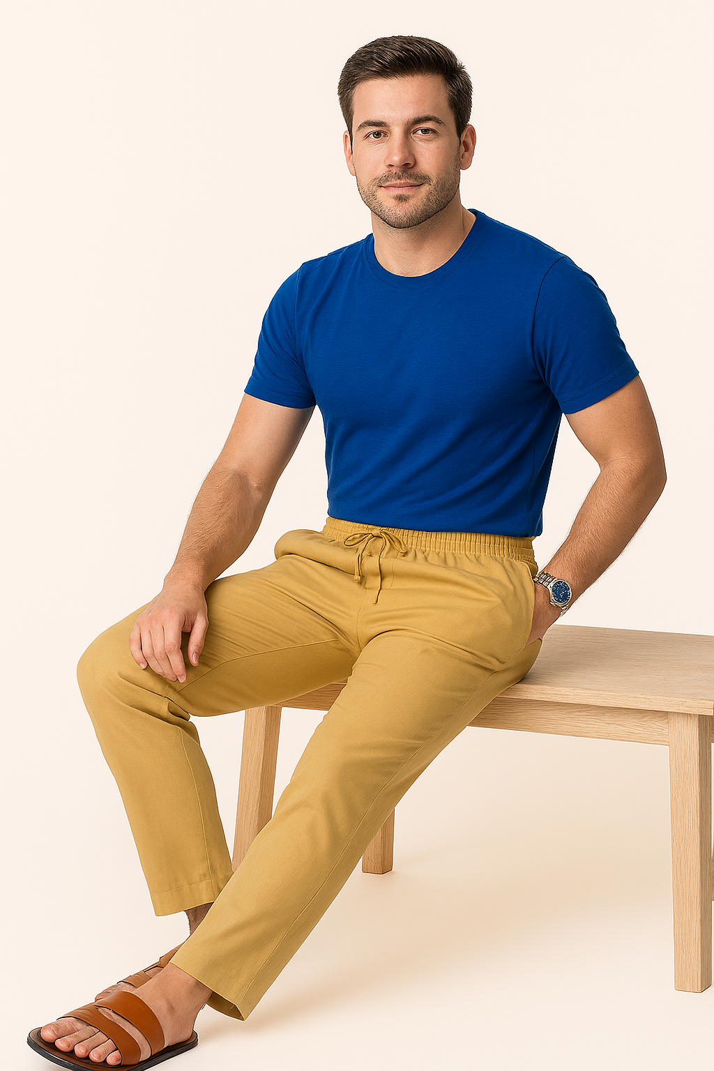 Men's Yellow Khadi Pants