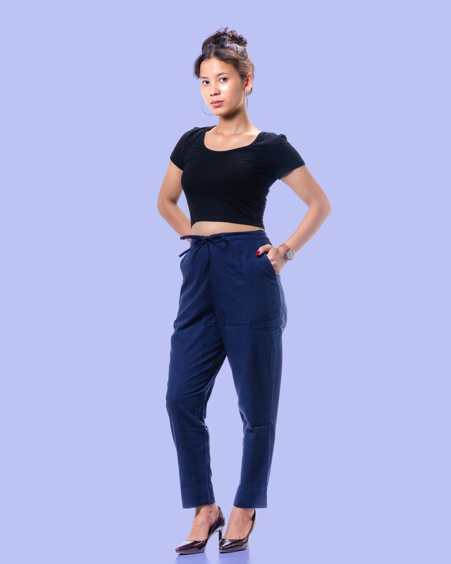Women Khadi Indigo Pant