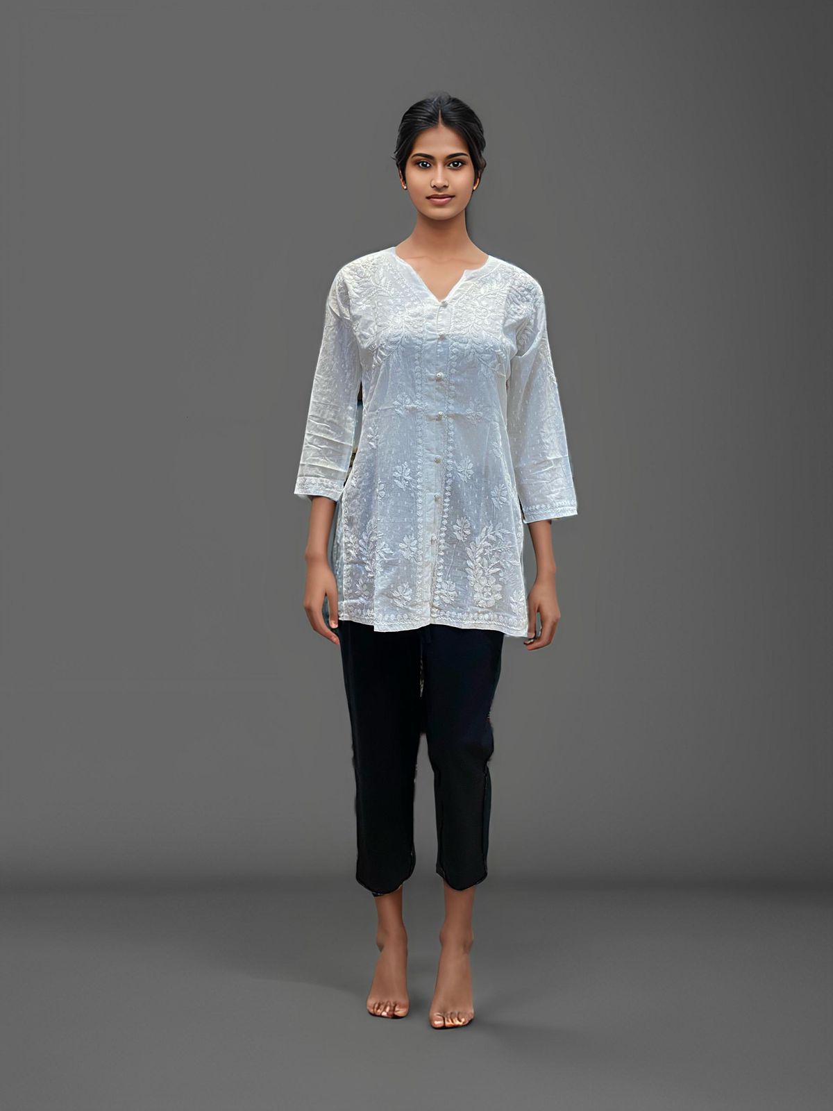 White Chikankari Kurti
