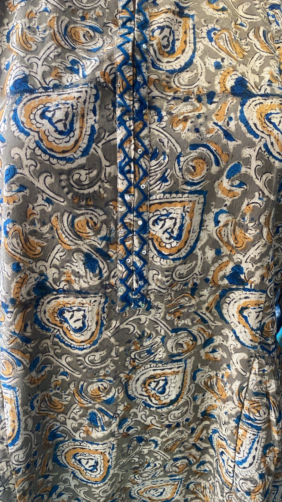 Elegant Handcrafted Block Print Midi Dress