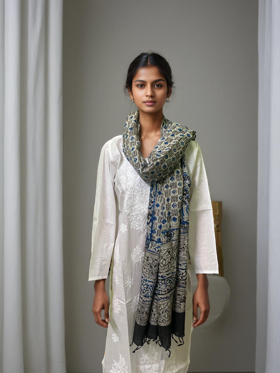Kalamkari Cotton Dupatta – Elegant & Ethnic