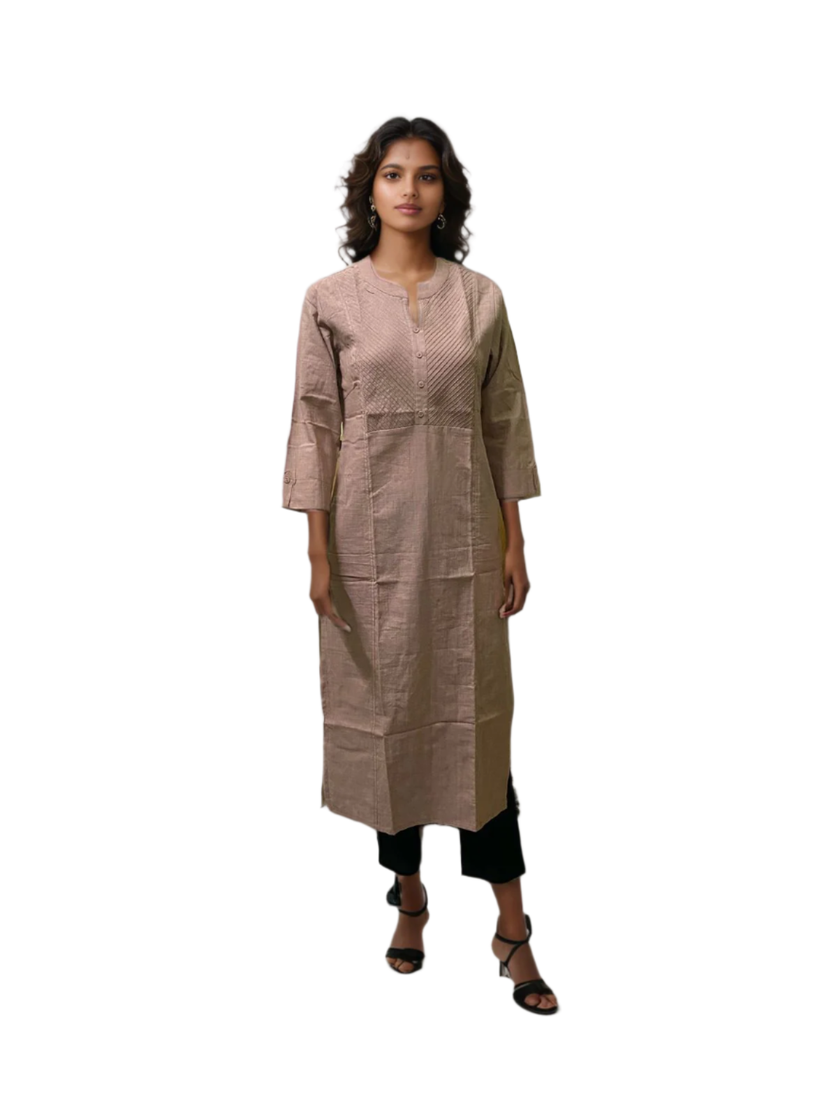 Elegant Beige Cotton Kurti
