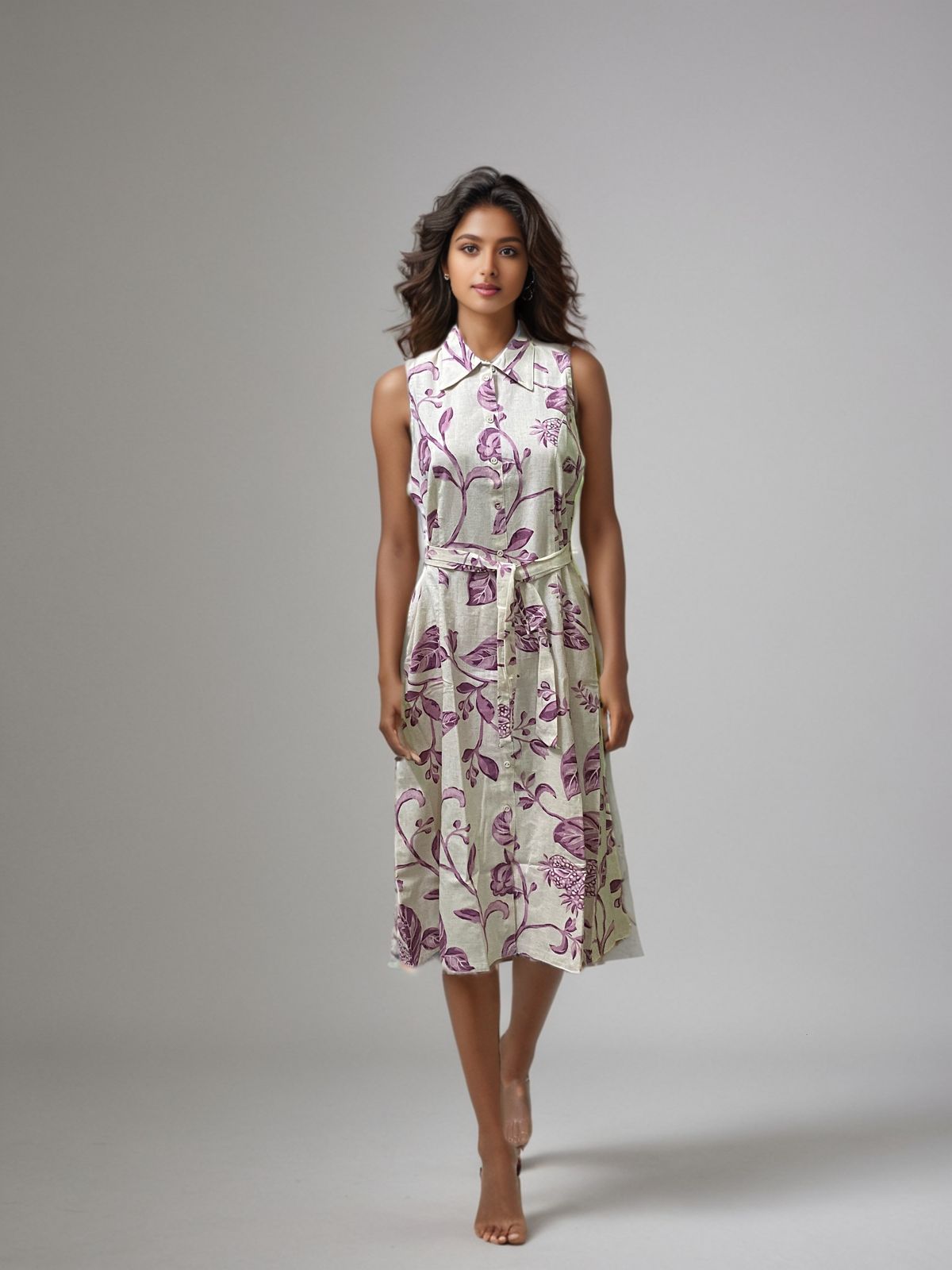 Sleeveless Floral Print Dress