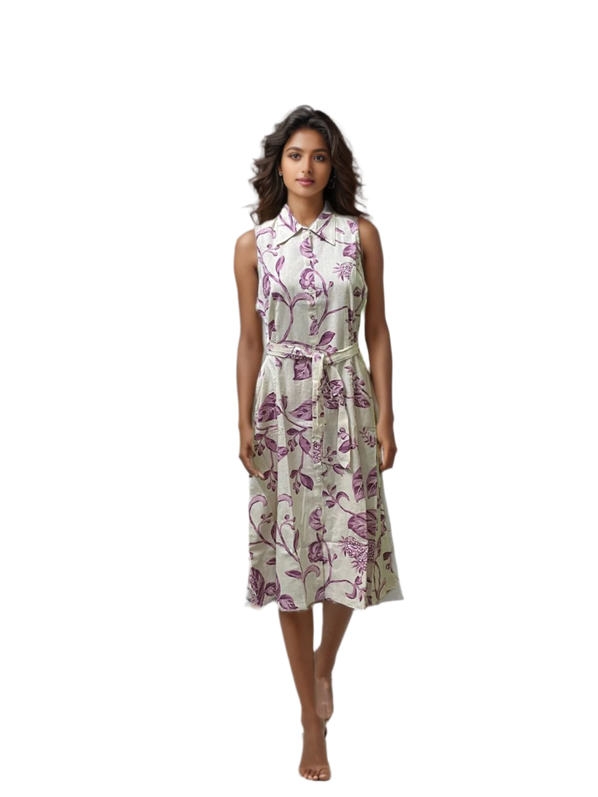 Sleeveless Floral Print Dress