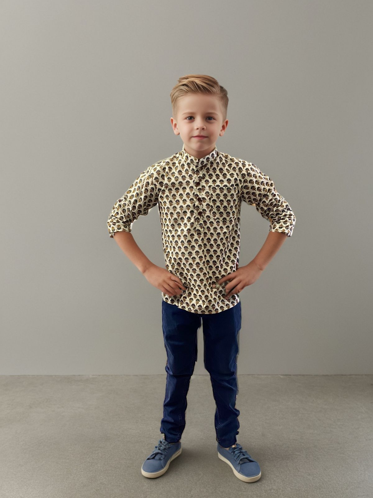 Printed Short Kurta for Boys | Ethnic & Festive Wear