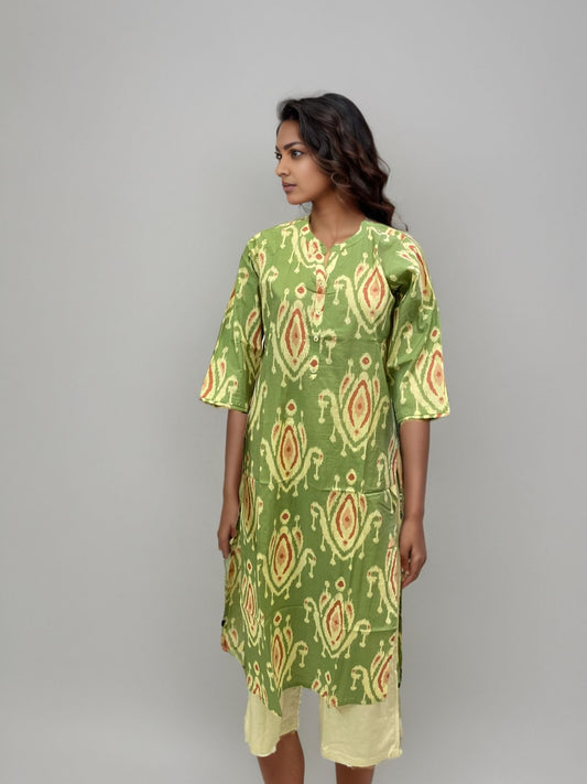 Meadow Muse Green Floral Kurti