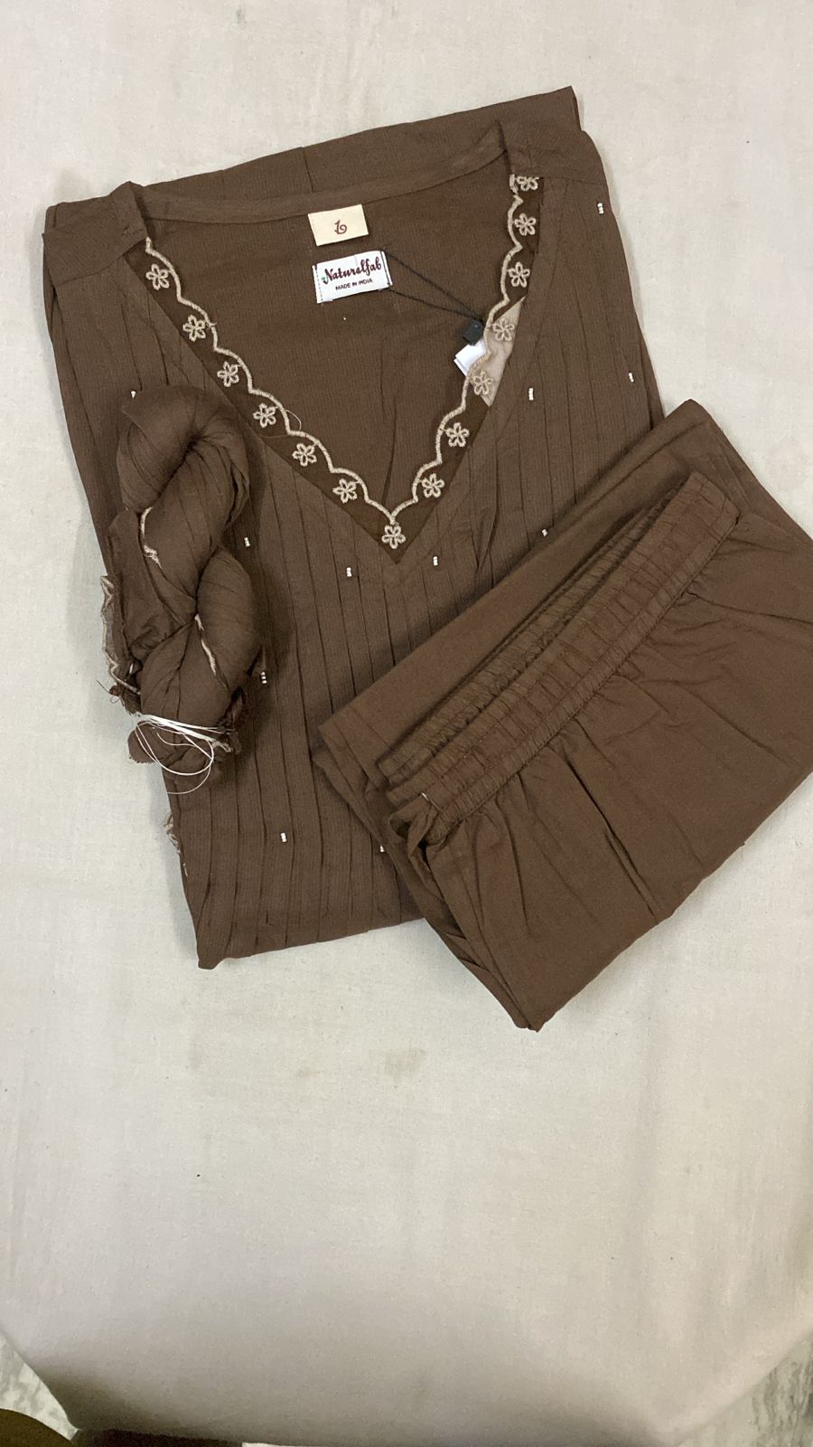 Olive Green Kurta with dupatta for Women – Embroidered Flared Kurti with Pants | Festive & Party Wear