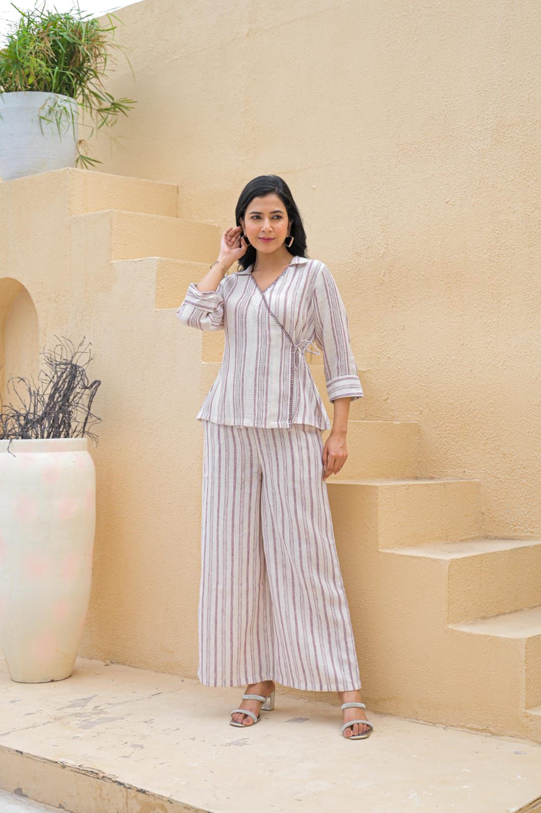 Striped Cotton Co-Ord Set for Women