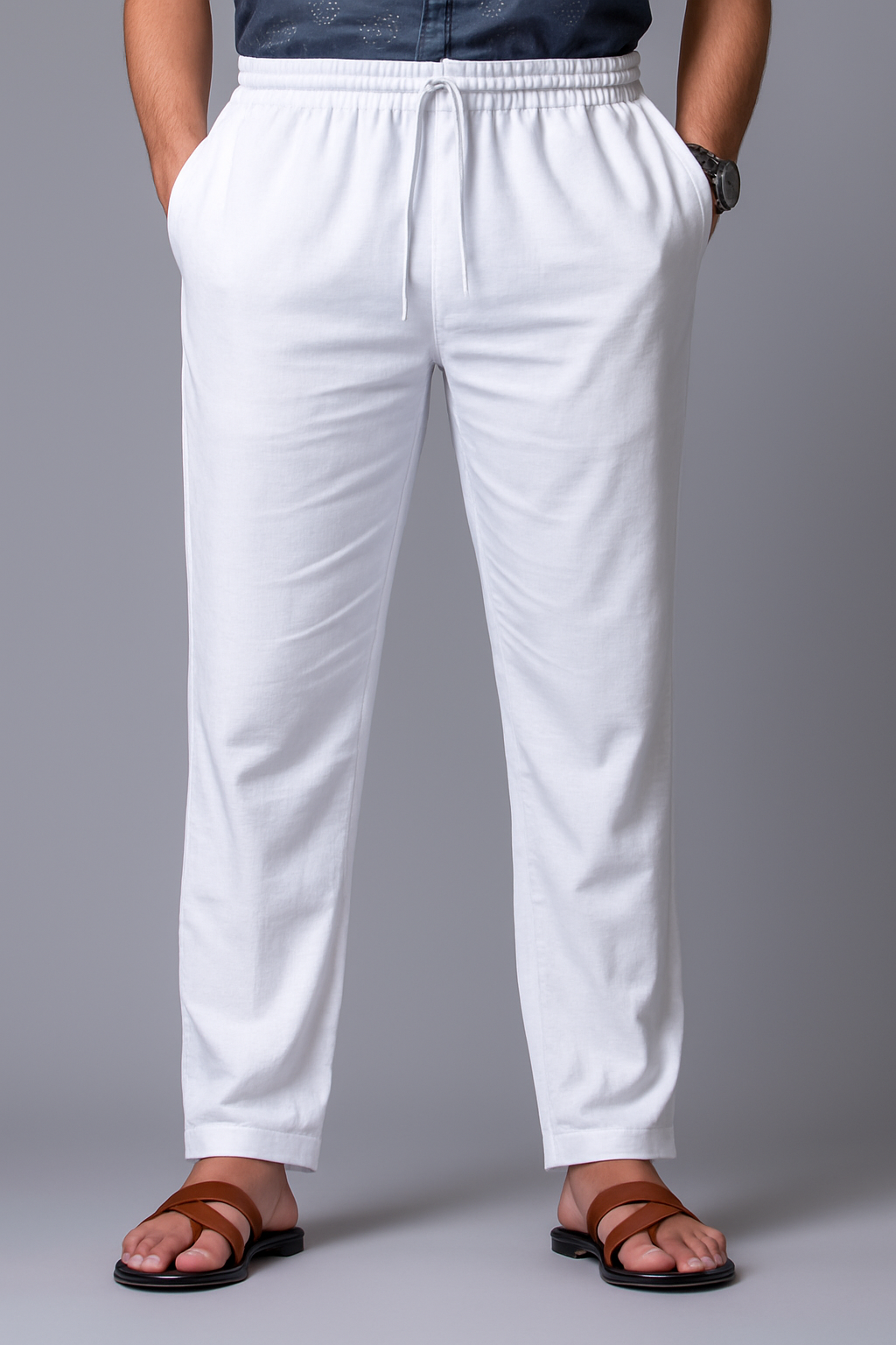 Men's White Khadi Pant