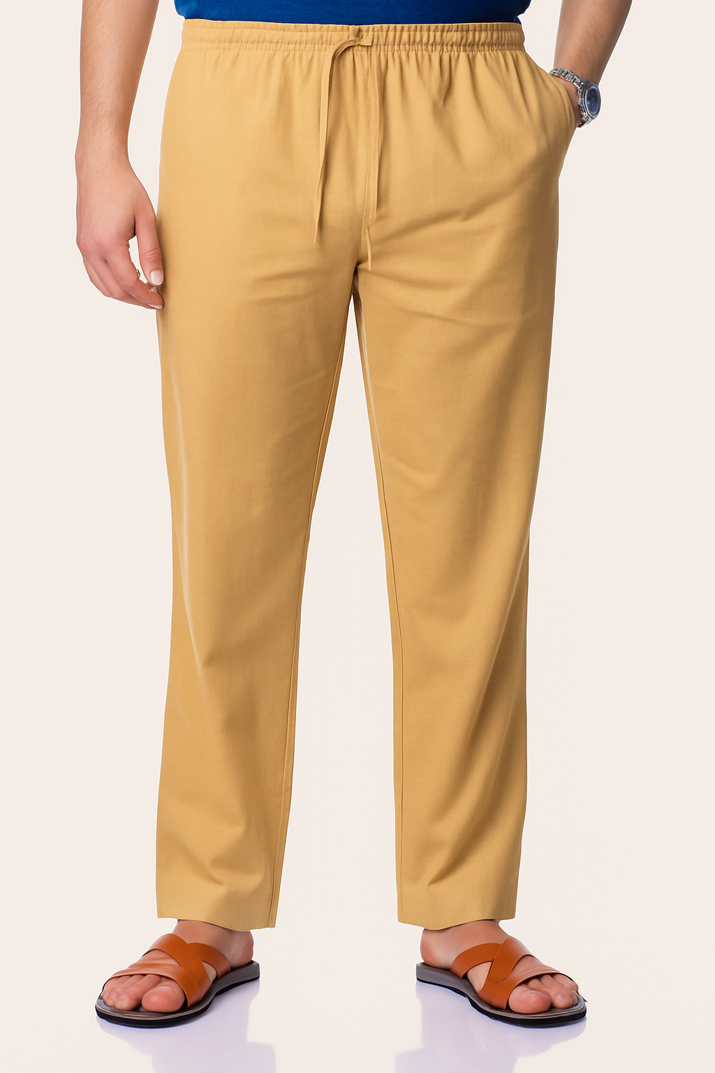 Men's Yellow Khadi Pants