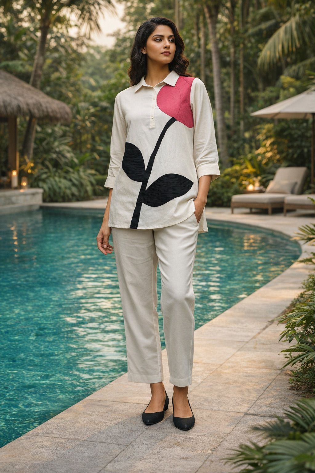 Women’s Cotton Co-Ord Set – Printed Kurta Top & Pants Set, Comfortable Casual Summer Outfit