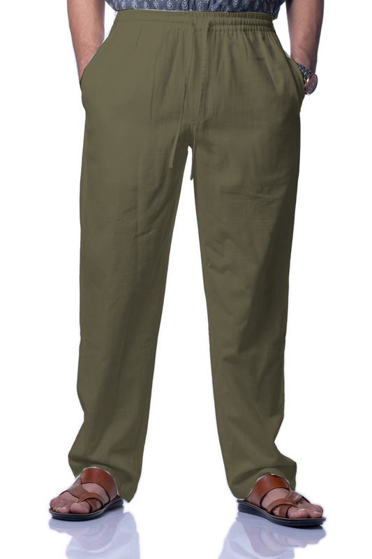 olive khadi pant for men