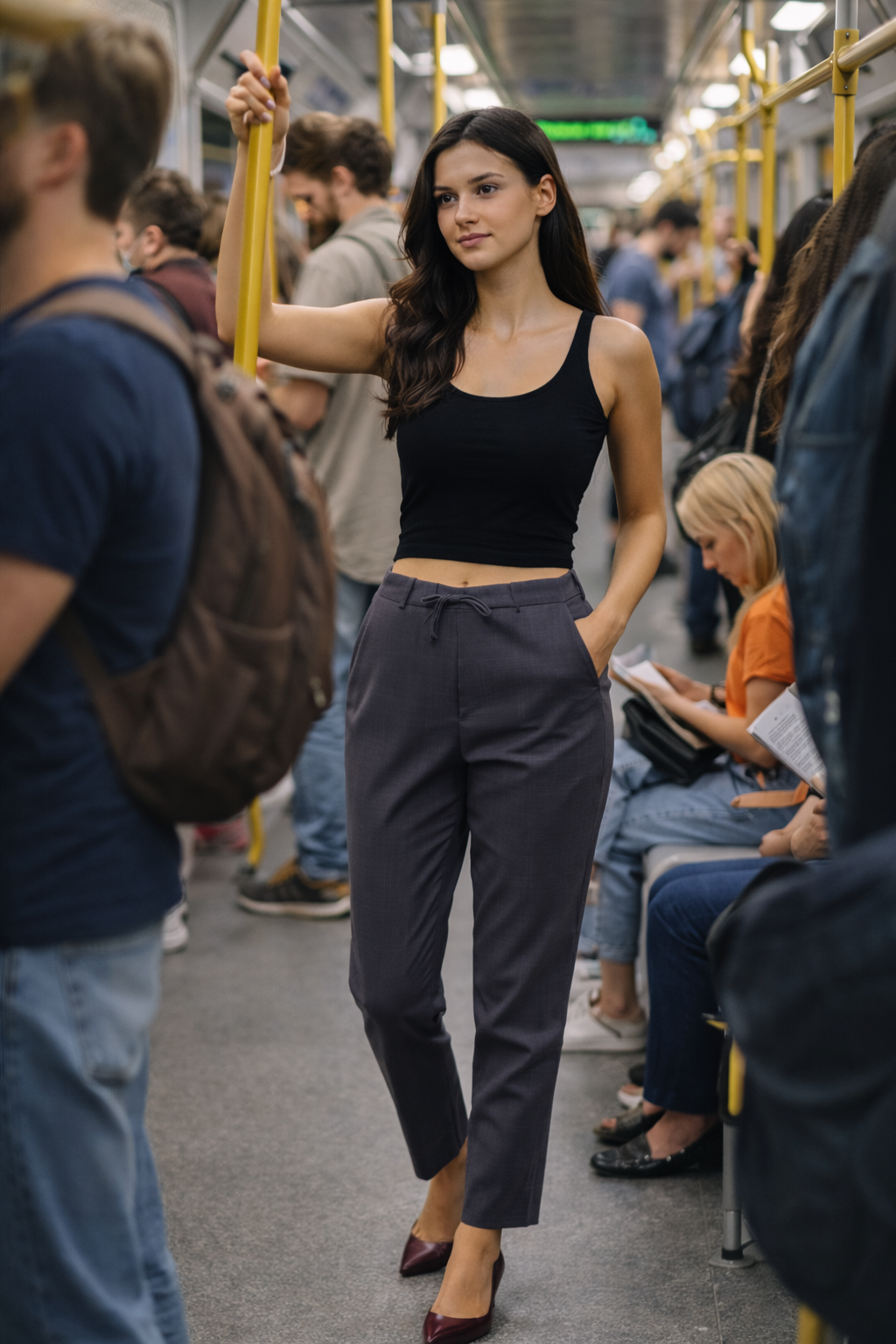 Women Khadi Black Pant