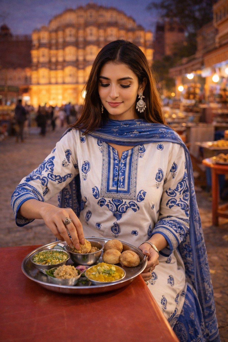 Women’s Mal Cotton Hand Block Printed Kurti Set with Dupatta – Soft Breathable Ethnic Kurta Pant Set