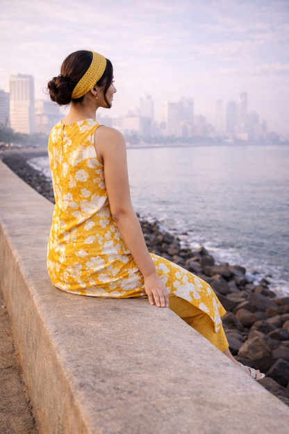 Women’s Floral Printed Sleeveless Kurti Pant Set – Stylish Cotton Ethnic Co-Ord for Casual, Summer & Vacation Wear