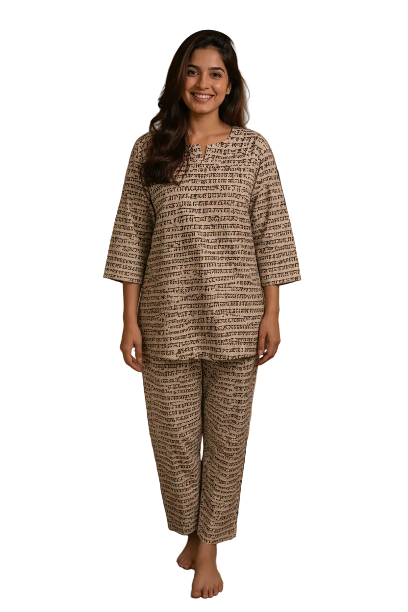 Women Pure Cotton Printed Night Suit Set |  Comfortable Sleepwear & Home Wear