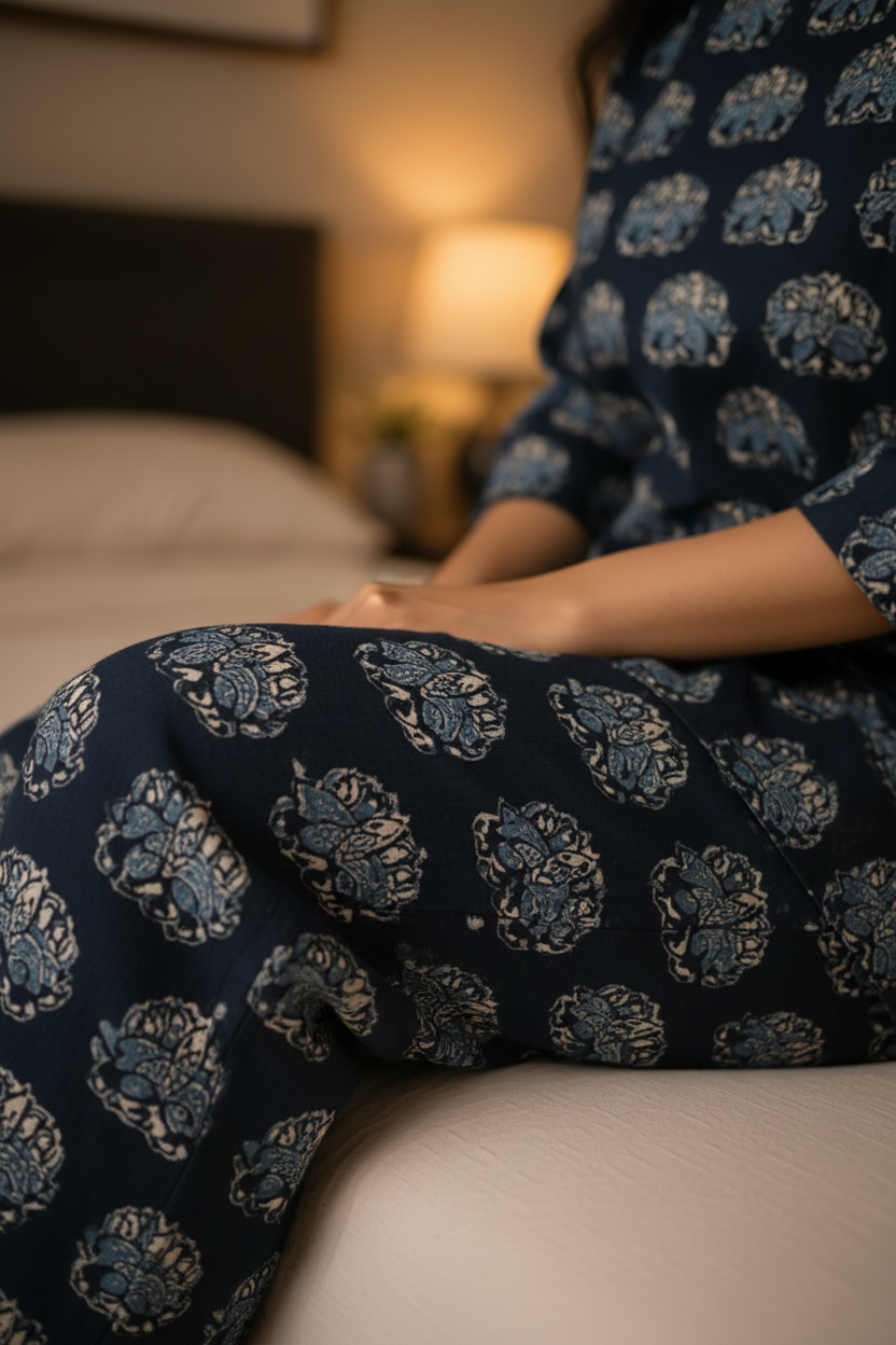 Women’s Pure Cotton Night Suit Set – Soft Printed Lounge Wear Pajama Set for Women