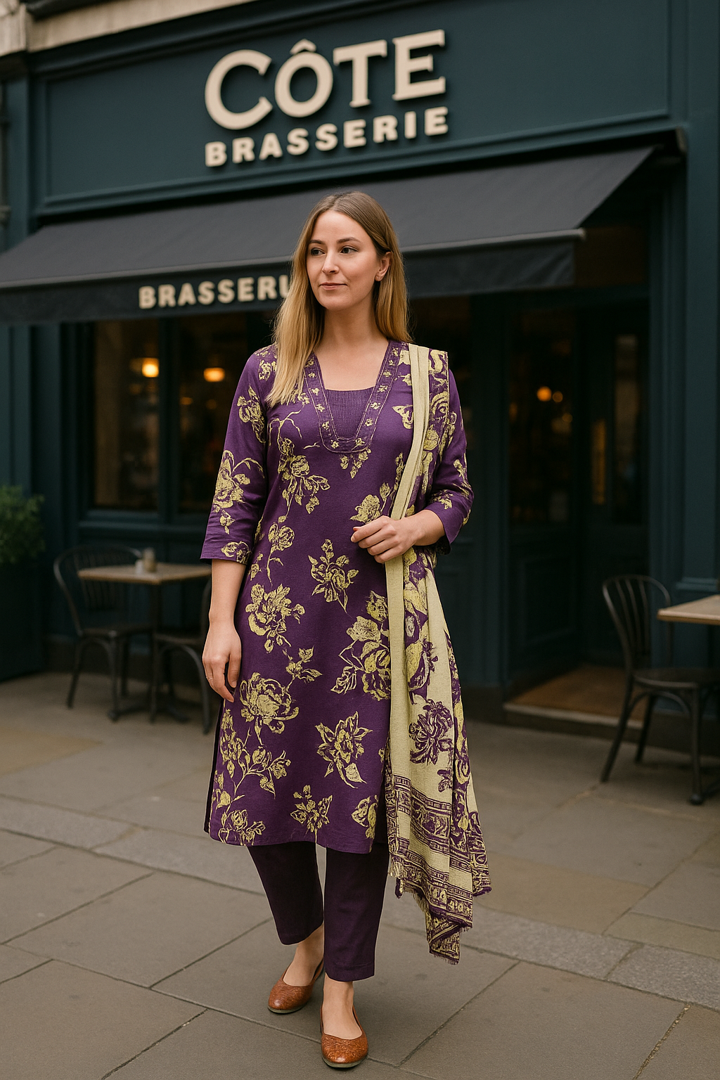 Royal Bloom Purple Floral Kurta Set – Timeless Elegance in Every Thread