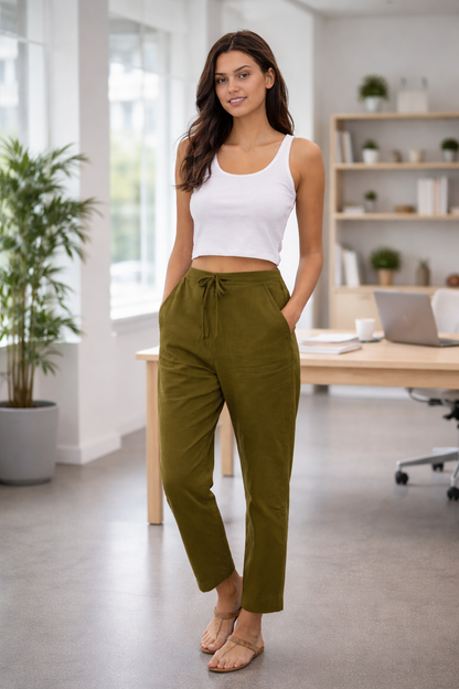 Women Khadi Black Pant