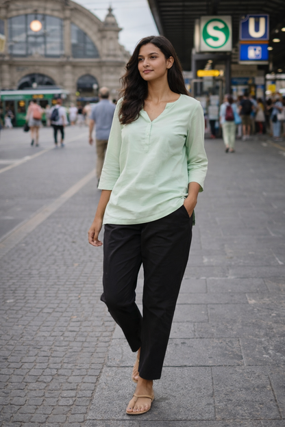 Women Khadi Black Pant