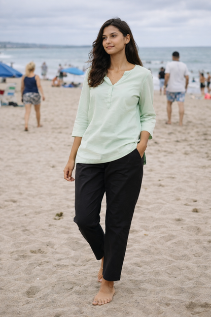 Women Khadi Black Pant