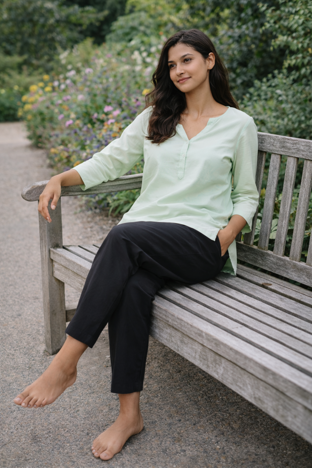 Women Khadi Olive green Pant