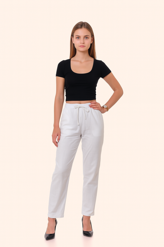 Women White Khadi Pant