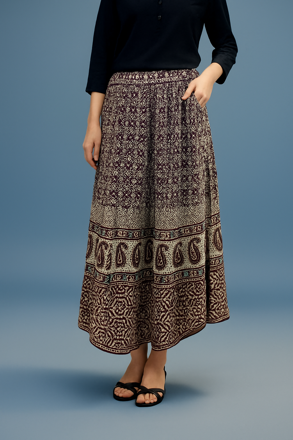 Skirt with Ethnic Print