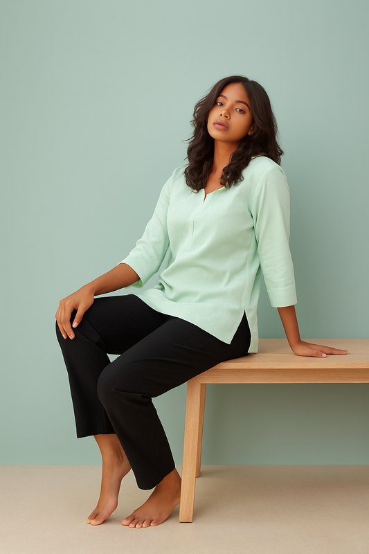 Women Black Khadi Pant