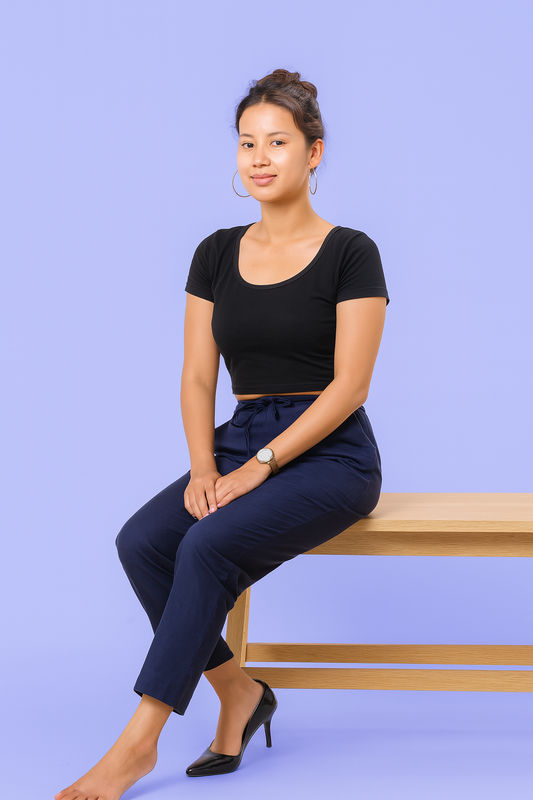 Women Khadi Indigo Pant