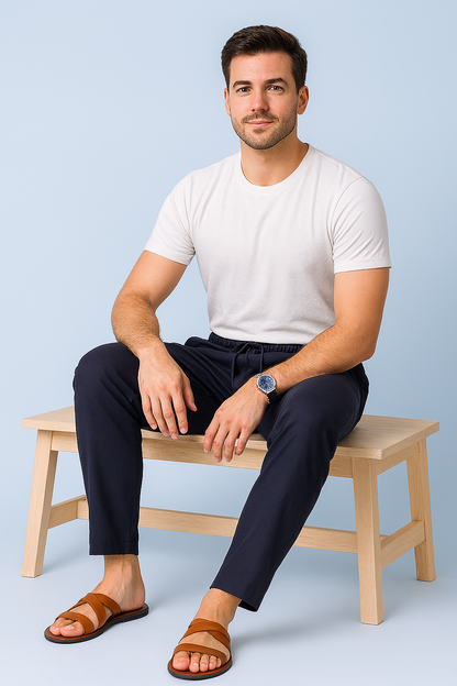 Men’s Cotton Linen Blend Gray Pants