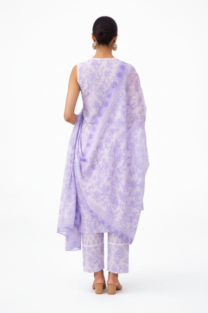 Women’s Floral Printed Cotton Kurti Set with Dupatta – Elegant Kurta Pant Ethnic Suit for Festive & Casual Wear