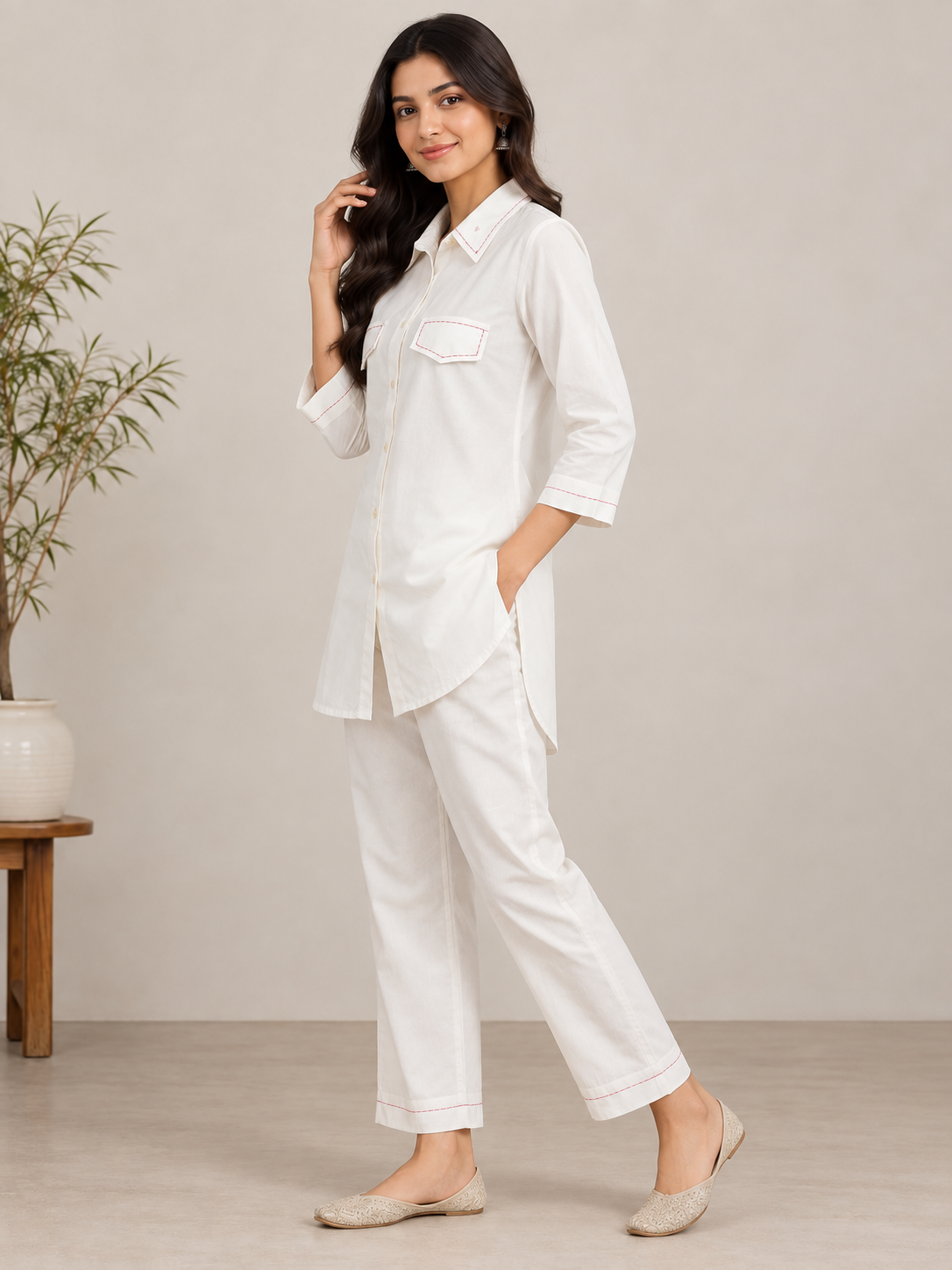 Naturalfab Women’s 100% Cotton Co-Ord Set | Comfortable Matching Top & Bottom Everyday Wear