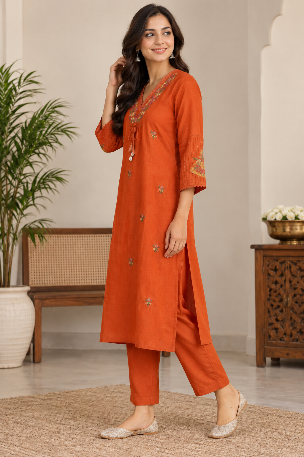 Naturalfab Women’s Mal Cotton Kurti Set | Soft Lightweight Ethnic Outfit for Everyday Wear
