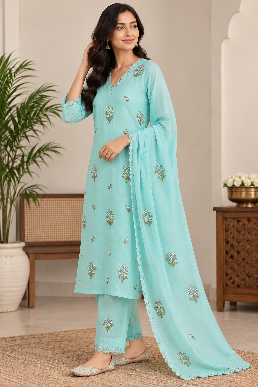 Naturalfab Women’s Mal Cotton Kurti Set | Lightweight Breathable Ethnic Outfit for Daily Wear