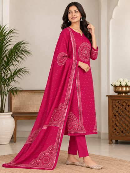 Naturalfab Women’s Mal Cotton Kurti Set | Soft Breathable Traditional Outfit for Everyday Wear