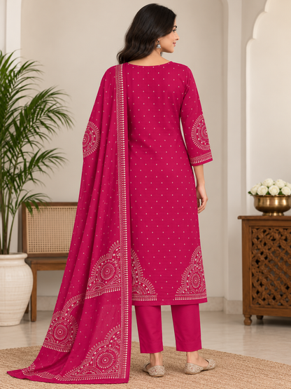 Naturalfab Women’s Mal Cotton Kurti Set | Soft Breathable Traditional Outfit for Everyday Wear