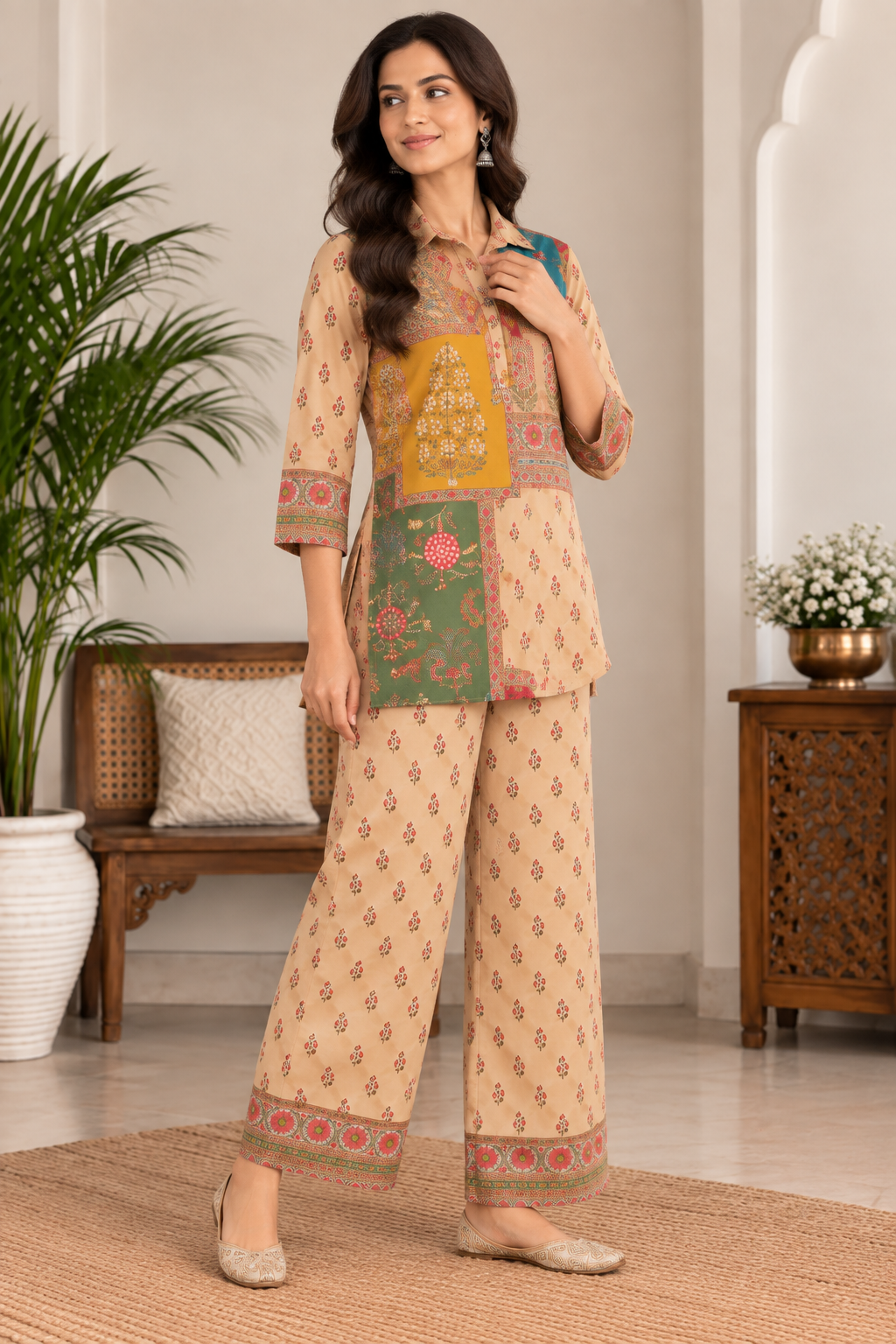 Naturalfab Women’s Maslin Co-Ord Set | Lightweight Matching Top & Bottom Contemporary Everyday Wear