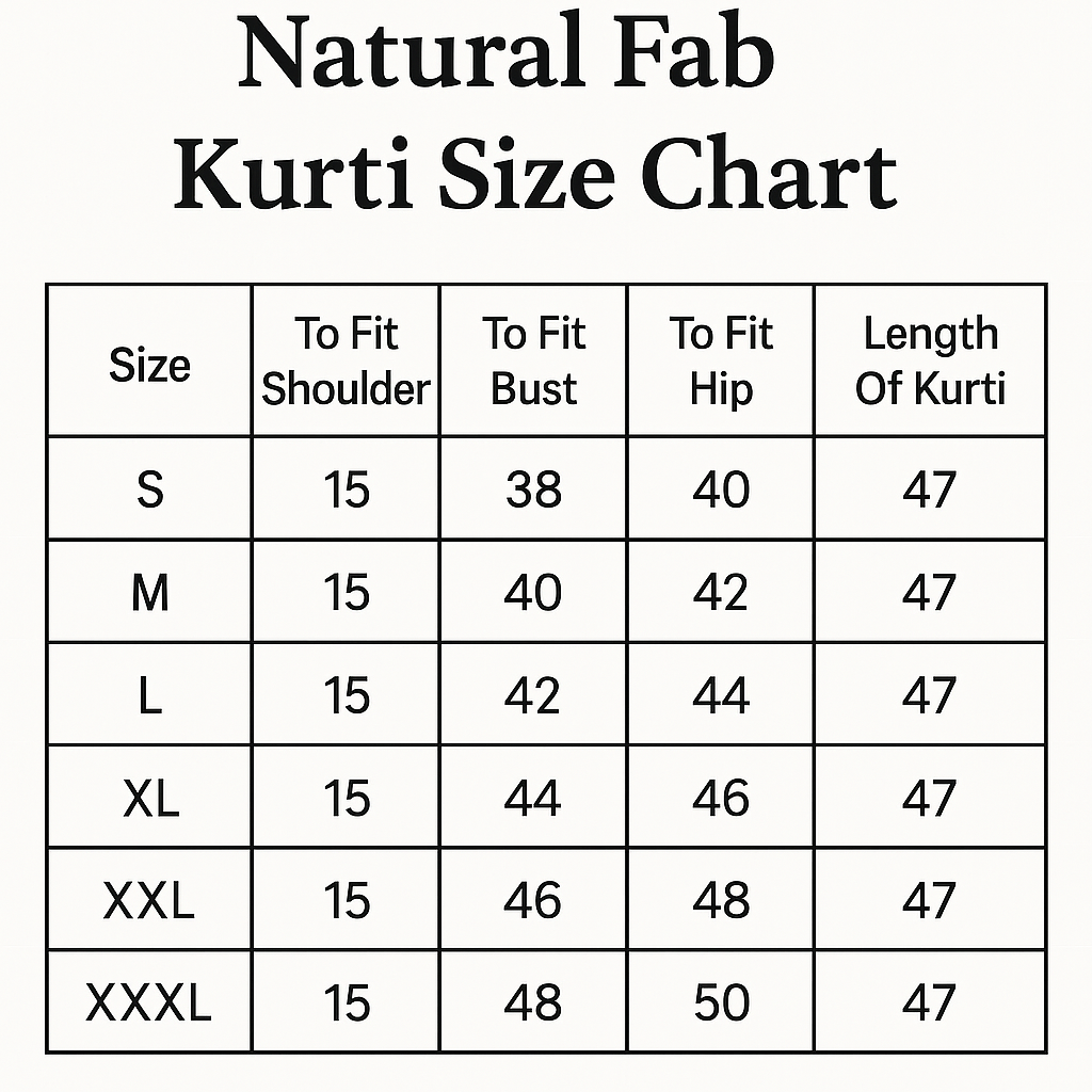 Size chart image