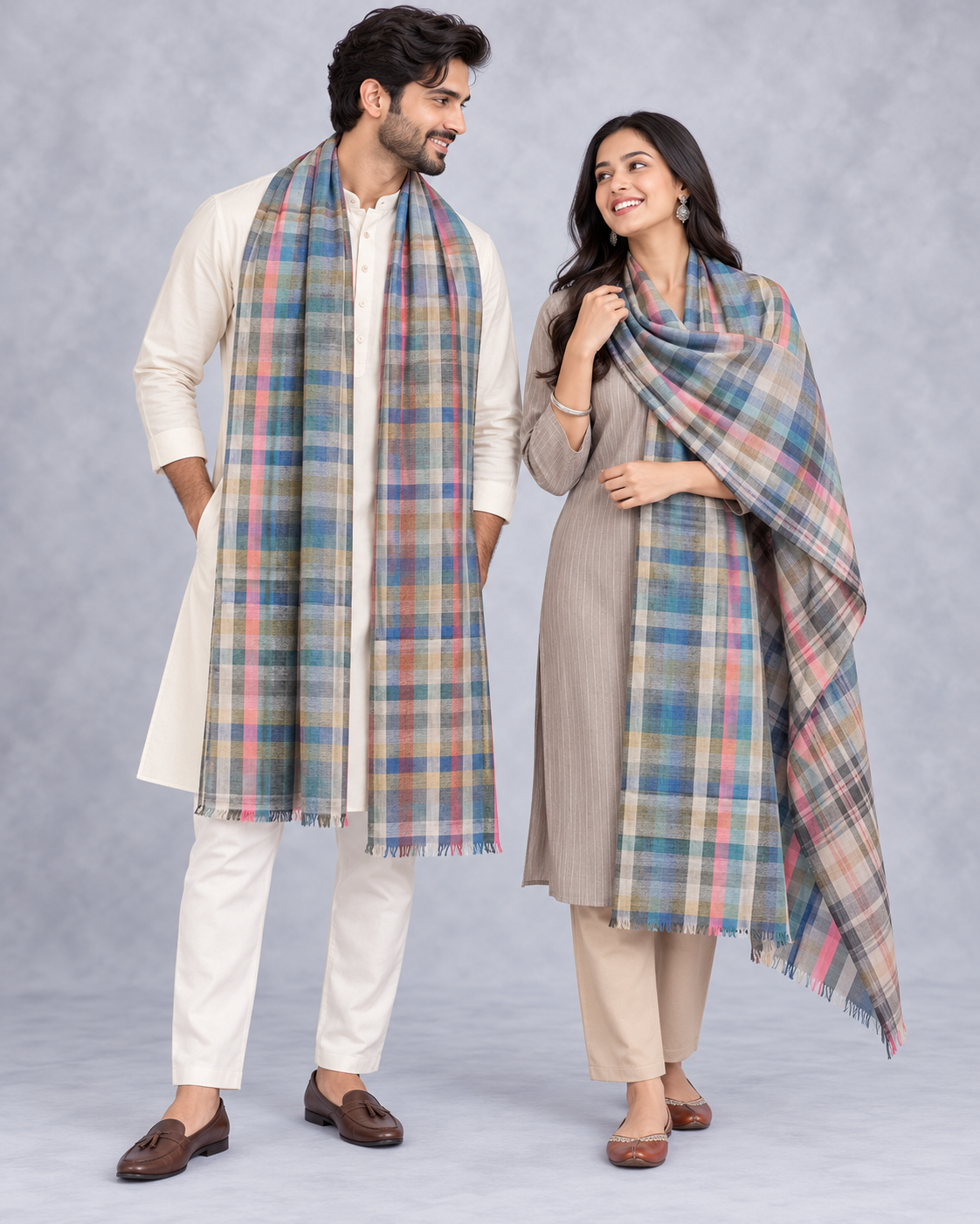 Natural Fab Unisex Wool Stole – Soft Winter Wrap for Men and Women