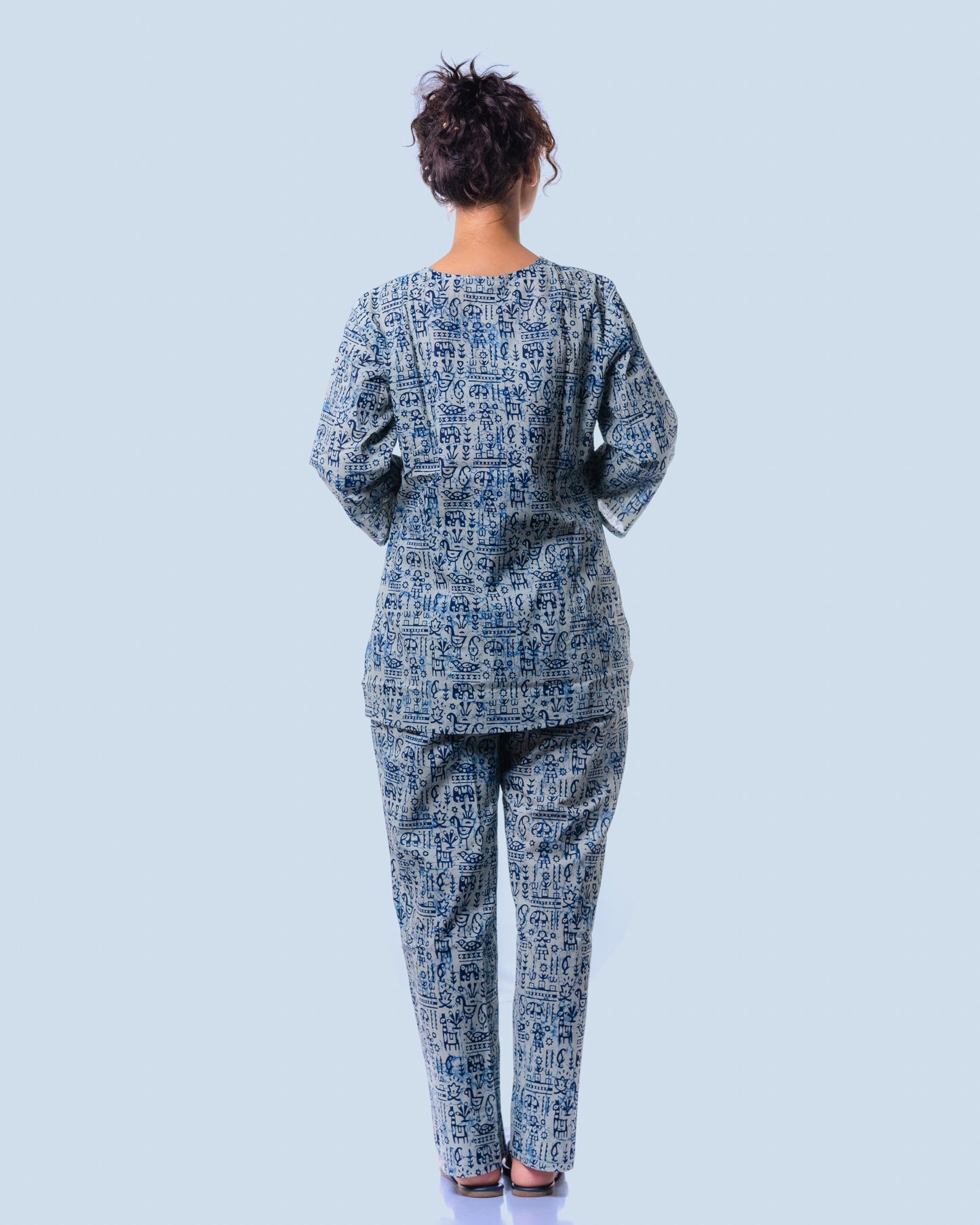 Stylish Blue Printed Night Suit for Women