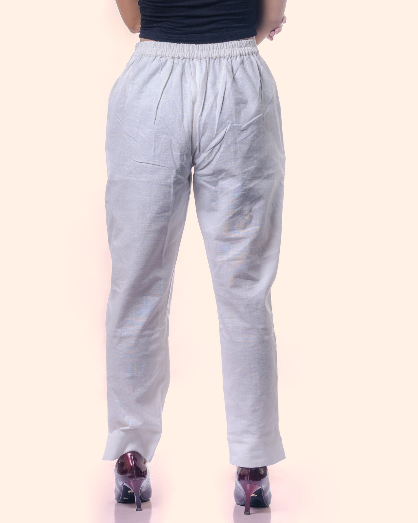 Women White Khadi Pant