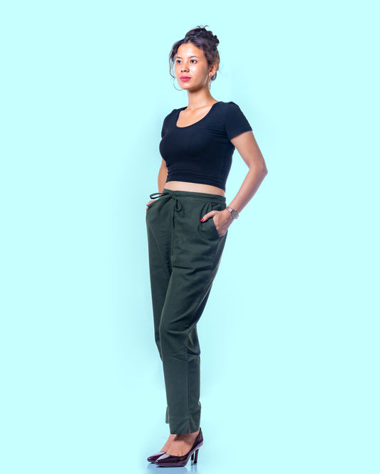 Women Green  Khadi Pant