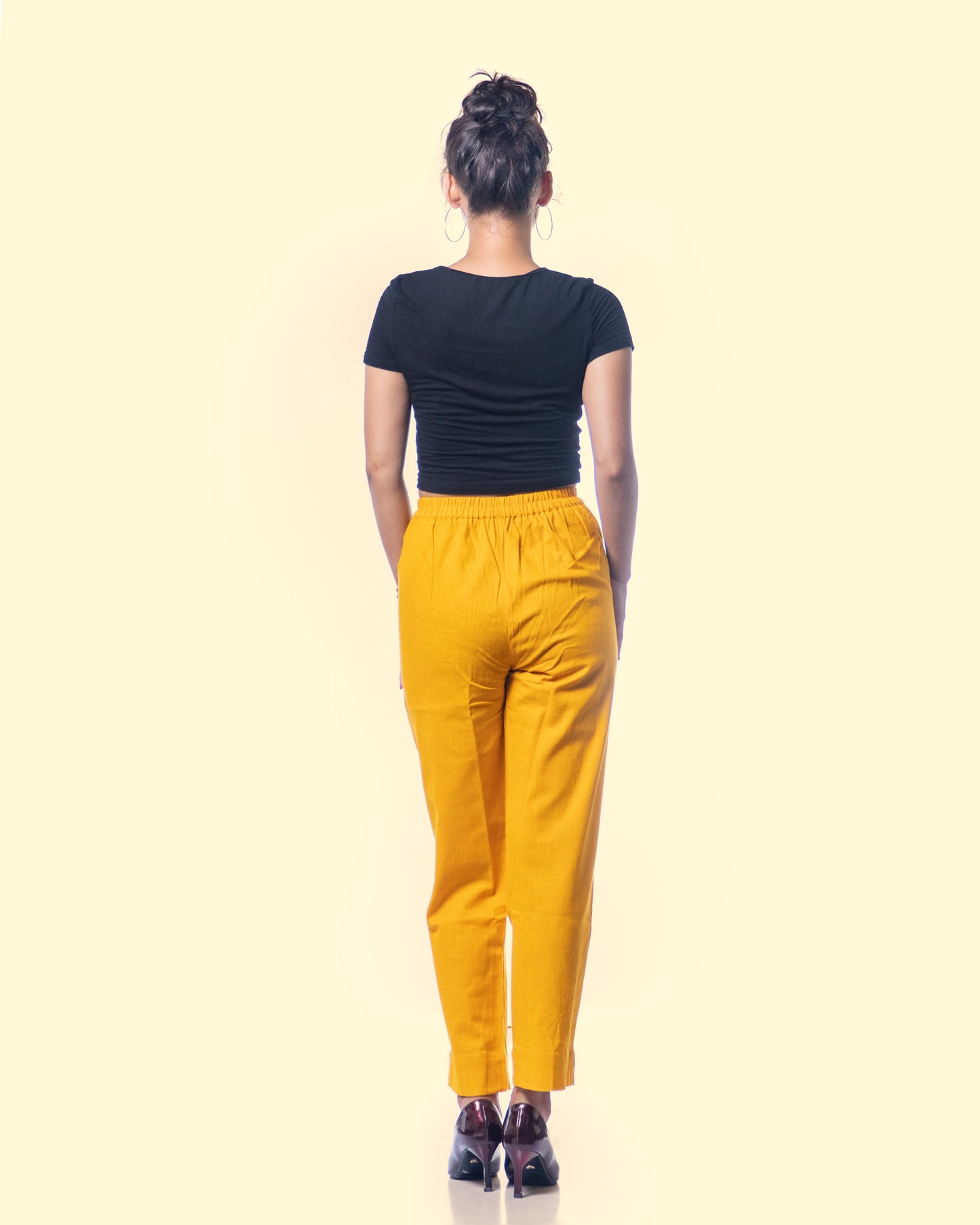 Women mustard-yellow  Khadi Pant