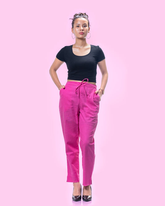 Women Pink Khadi Pant