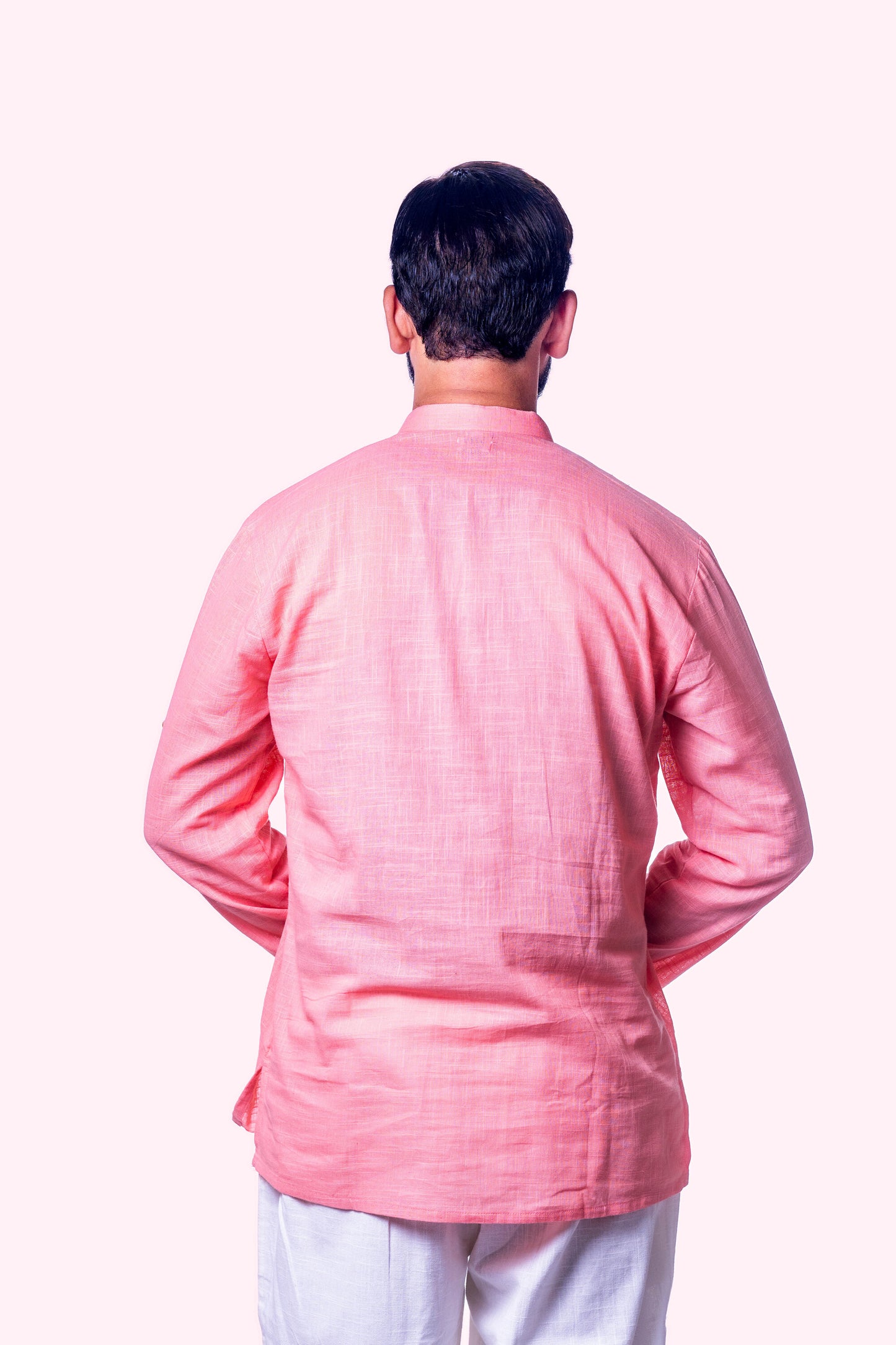 Peach Cotton Kurta for Men