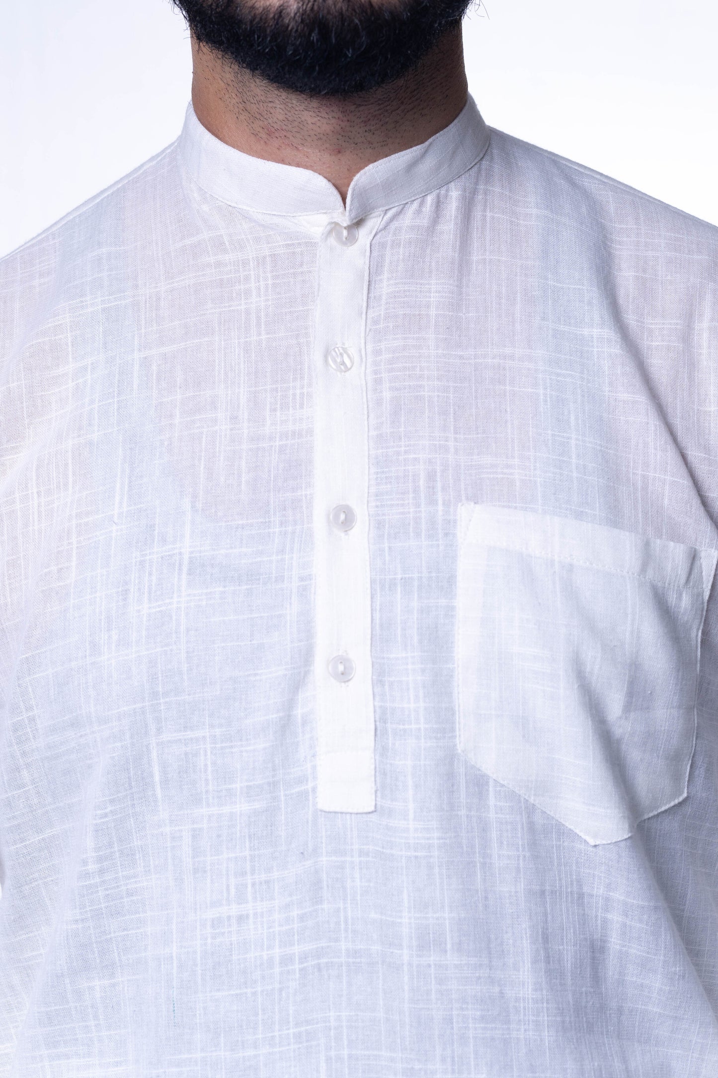 Classic White Short Kurta for Men