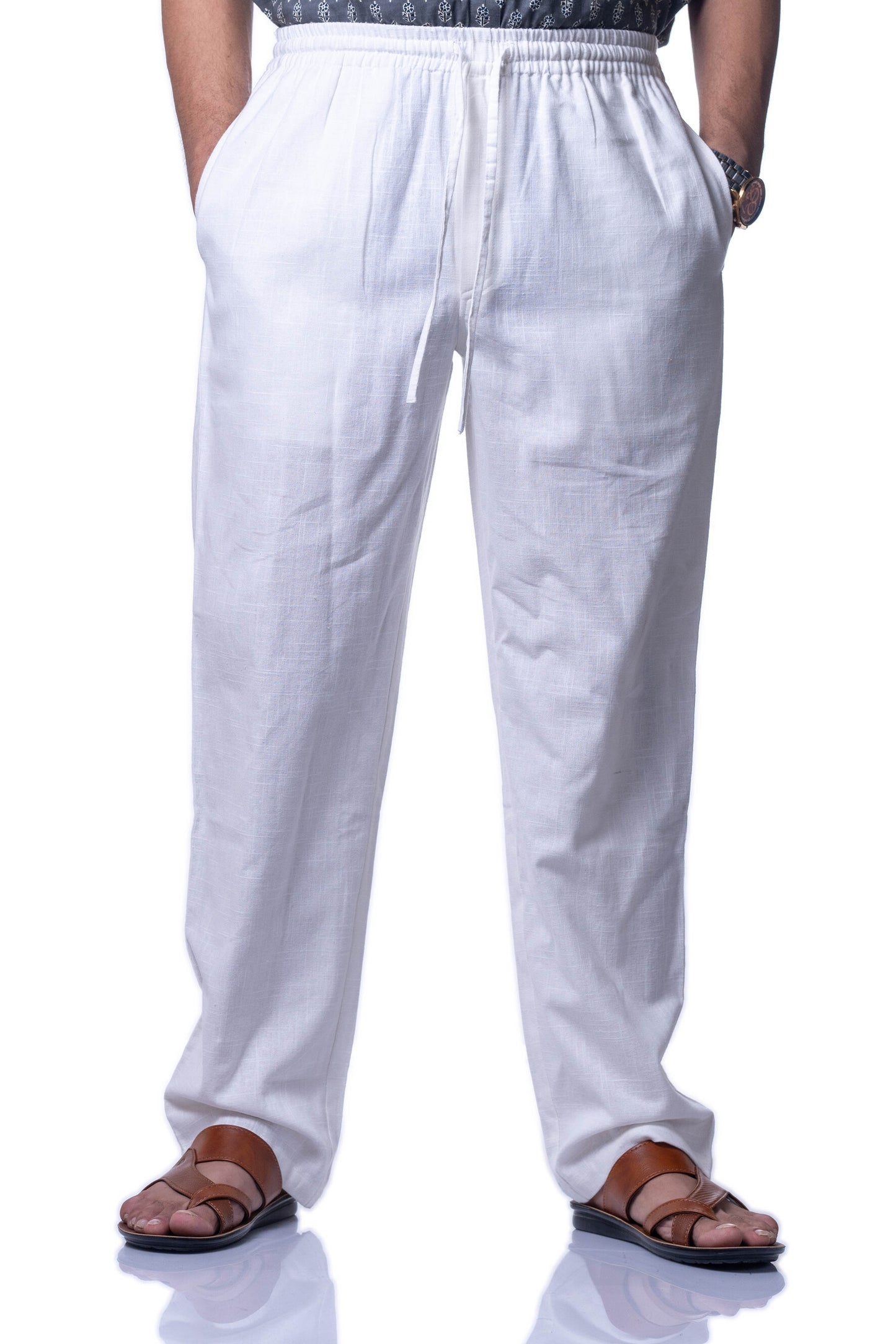 Men's White Khadi Pant