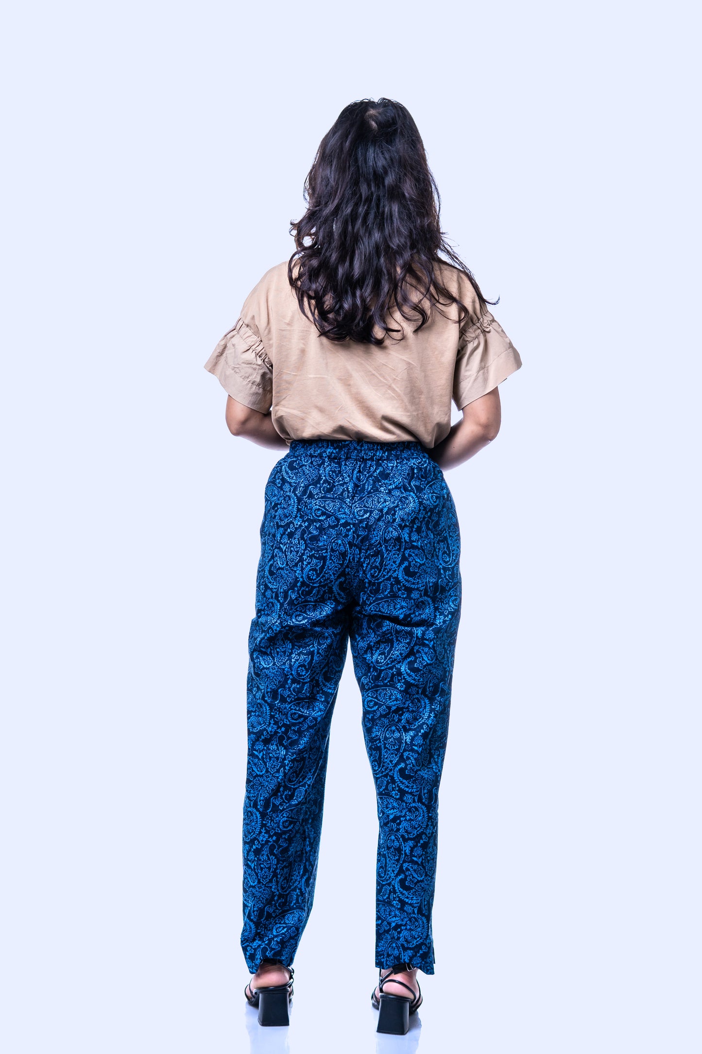 Blue Paisley Printed Women's Trousers